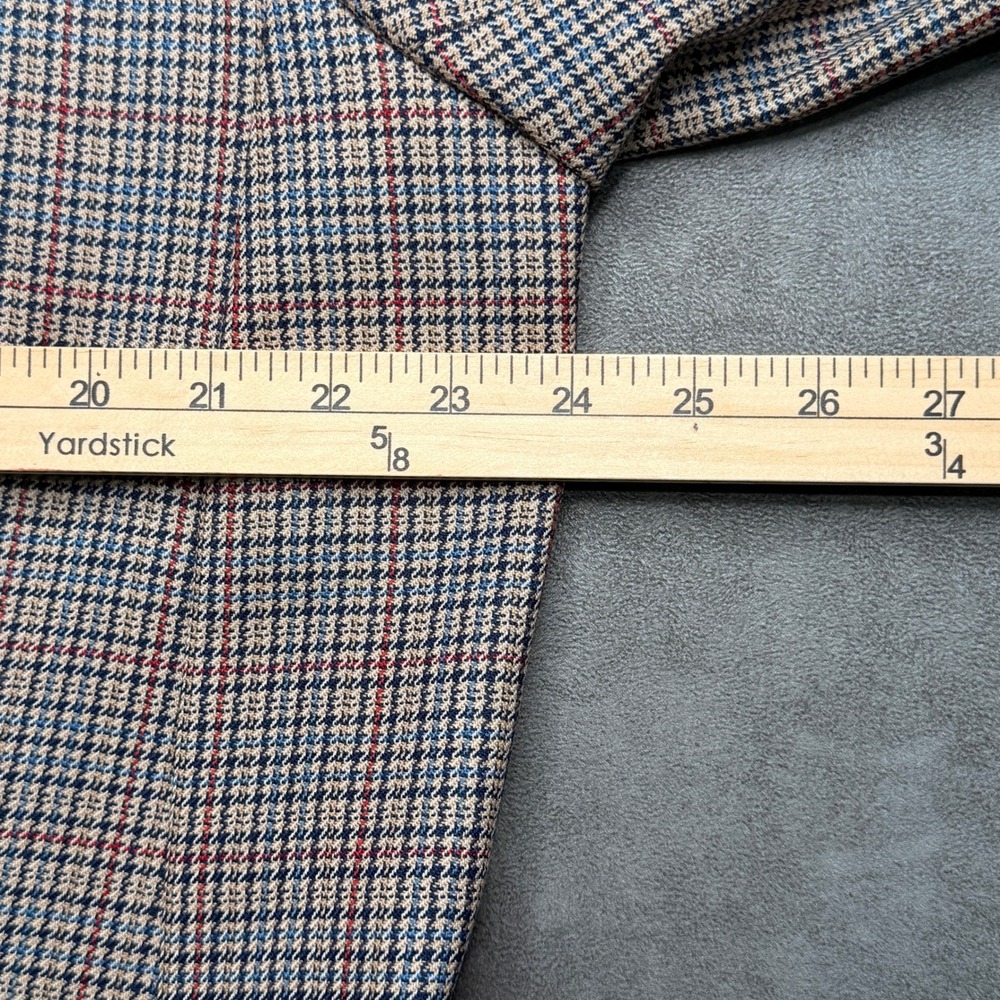 Pendleton Blazer Women 18W Tan Blue Red Plaid 100% Virgin Wool Plus Size Jacket - Picture 6 of 8